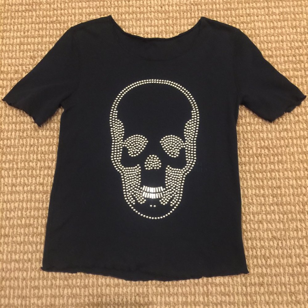 Lucien Pellat-Finet Black Studded Skull Shirt S